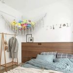 Stuffed Animal Net or Hammock with LED Light and Hooks - Stuffed Animal Storage Toy Hammock for Wall - Macrame Corner Plushie Net Jumbo, Boho Hanging Plush Organizer for Kids Bedroom Decor (41*41*57) - Image 6